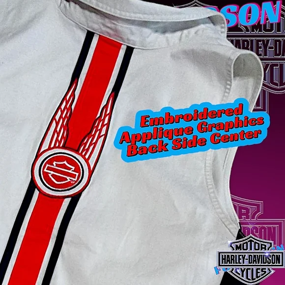 New Harley-Davidson S/L Woven Zip Up Vertical Stripe Vest | Women's 3W (Plus 3X) - Picture 12 of 16